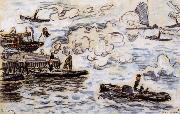 Paul Signac Rotterdam-s tug painting
